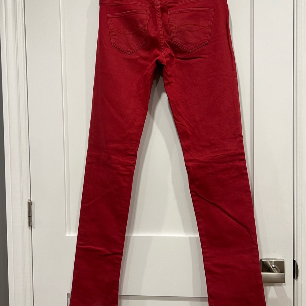 Low rise, Abercrombie skinny red jeans - Picture 4 of 8